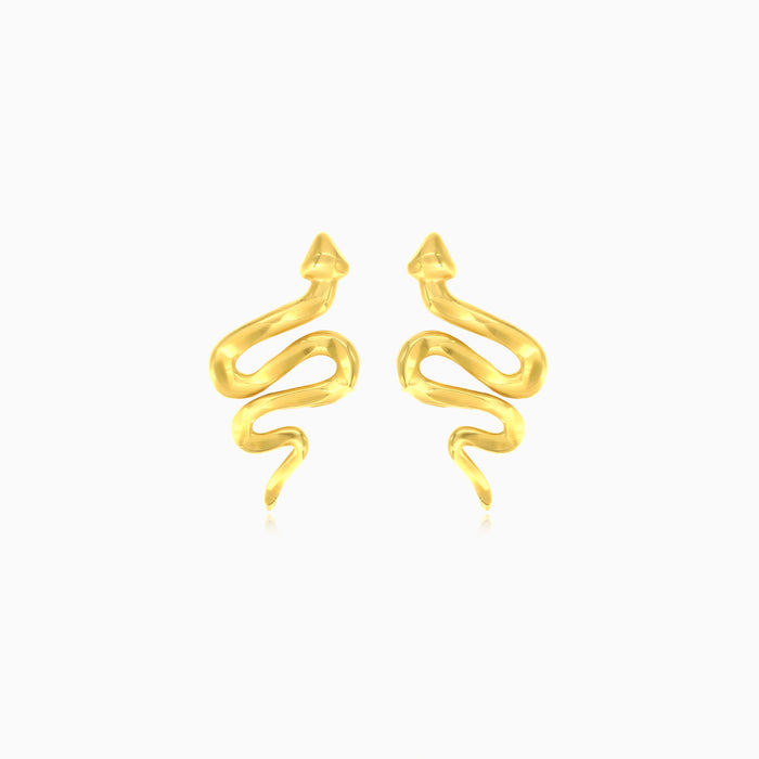 Simple snake gold earrings