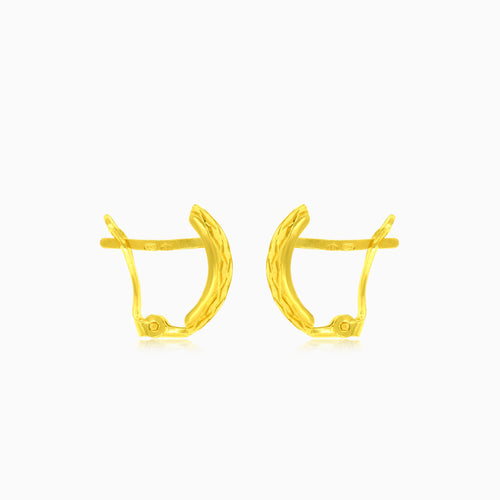 Latch back closure drop earrings in yellow gold