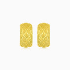 Latch back closure drop earrings in yellow gold