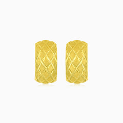 Latch back closure drop earrings in yellow gold