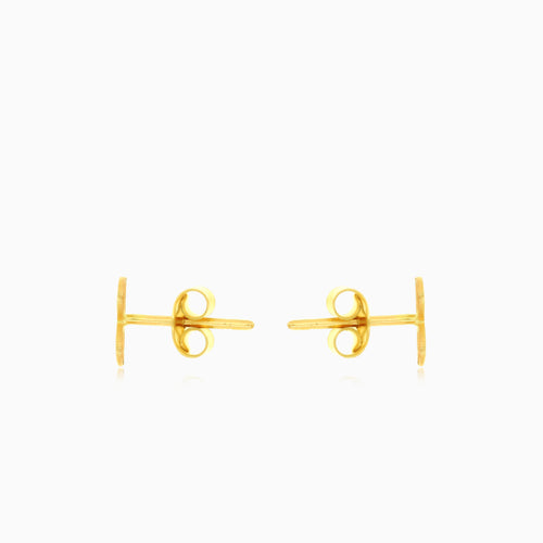 Lustrous yellow gold infinity stud earrings