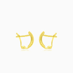 Yellow gold drop earrings with latch back closure