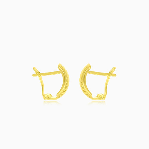 Yellow gold drop earrings with latch back closure