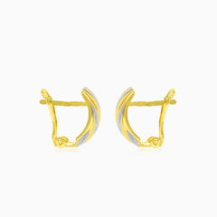 Lustrous two tone gold earrings