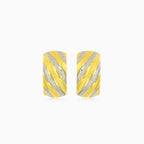 Lustrous two tone gold earrings