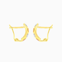 Tri tone gold earrings