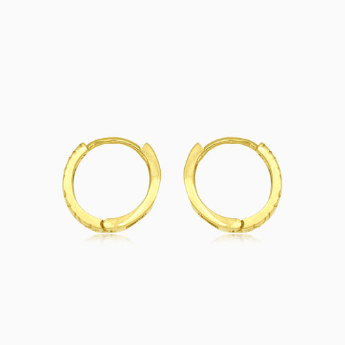 Lustrous yellow gold cubic zirconia earrings