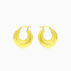 Yellow gold thick bold hoop earrings