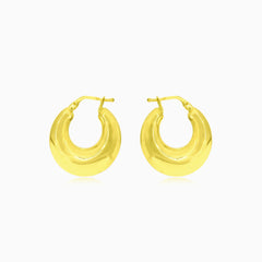 Yellow gold thick bold hoop earrings