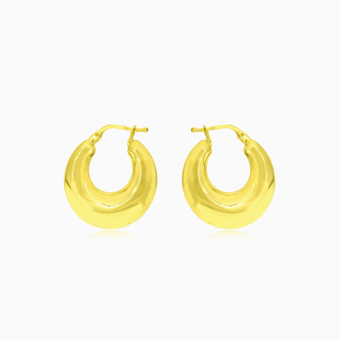 Yellow gold thick bold hoop earrings