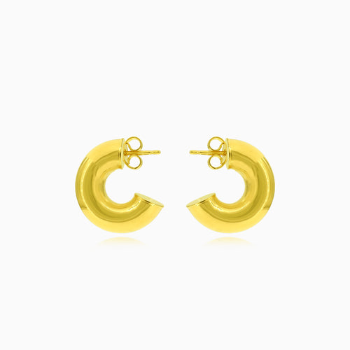 Masivní dámské kruhové náušnice ze žlutého zlata