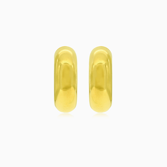 Pendientes redondos macizos para mujer en oro amarillo