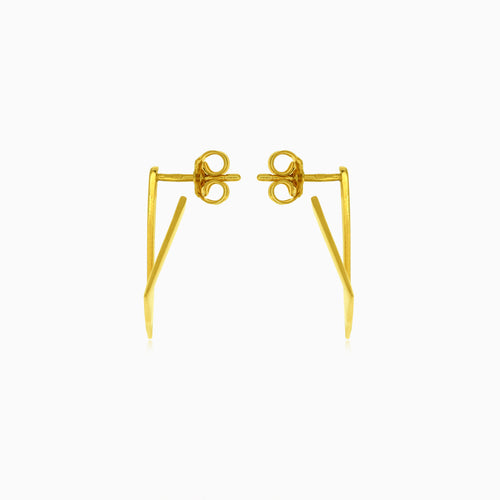 Little triangle yellow gold earrings