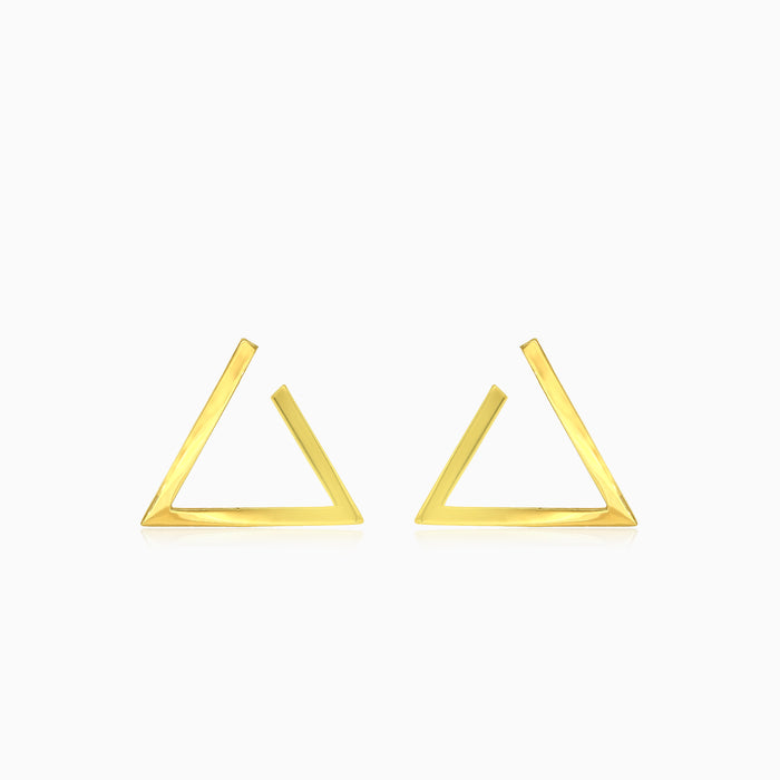 Pendientes pequeños triangulares en oro amarillo