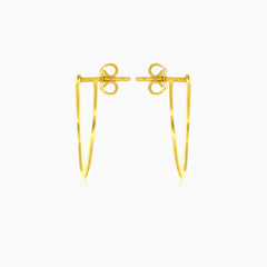 Yellow gold round stud earrings