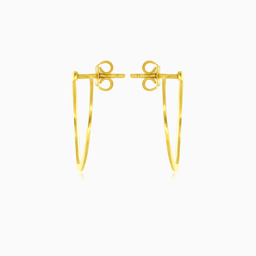 Yellow gold round stud earrings