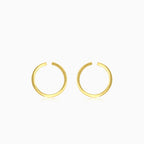 Yellow gold round stud earrings