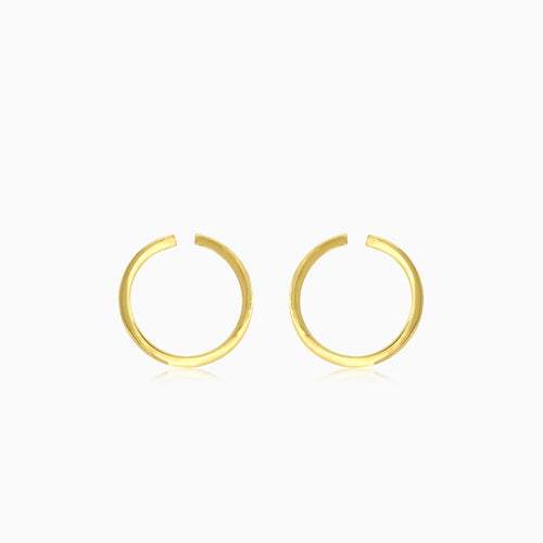 Yellow gold round stud earrings