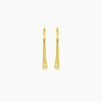 Lever back dangle earrings in two tone gold