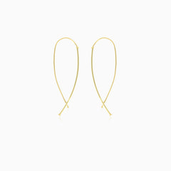 Yellow gold dangle earrings