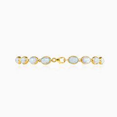 White Opal Yellow Gold Bracelet
