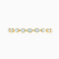 White Opal Yellow Gold Bracelet