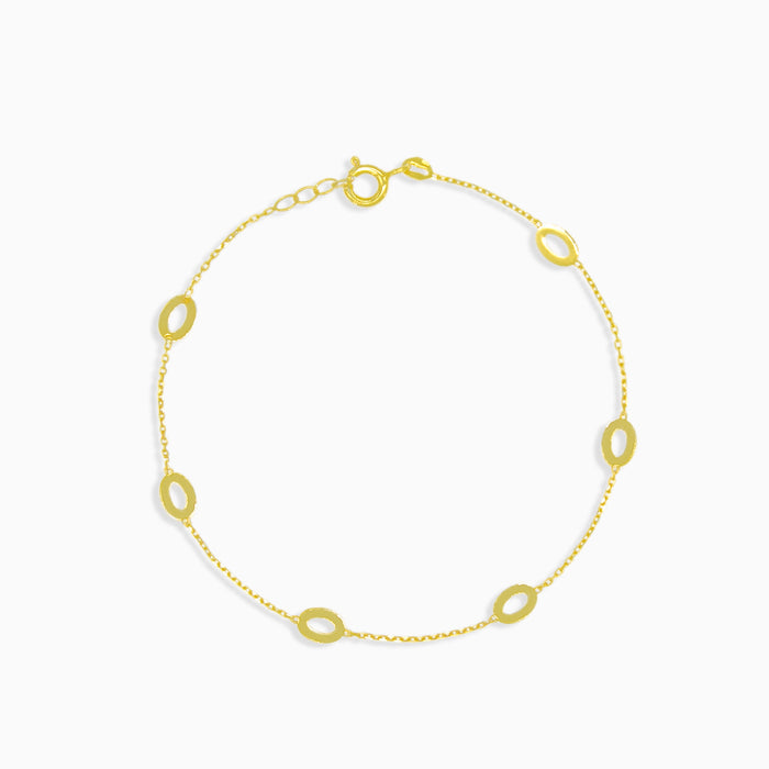 Bracelet fin en or avec des ovales