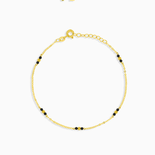 Chain bracelet with onyx beads