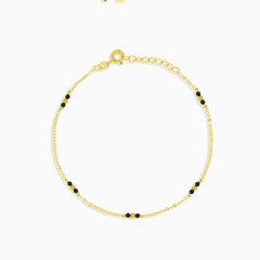 Chain bracelet with onyx beads