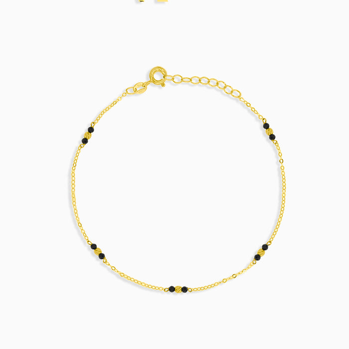 Bracelet chaîne avec perles d'onyx