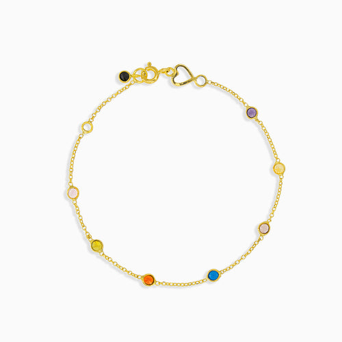 Radiant multicolor gold bracelet