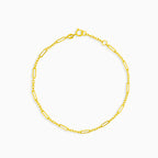 Delicate chain gold bracelet with gold articles