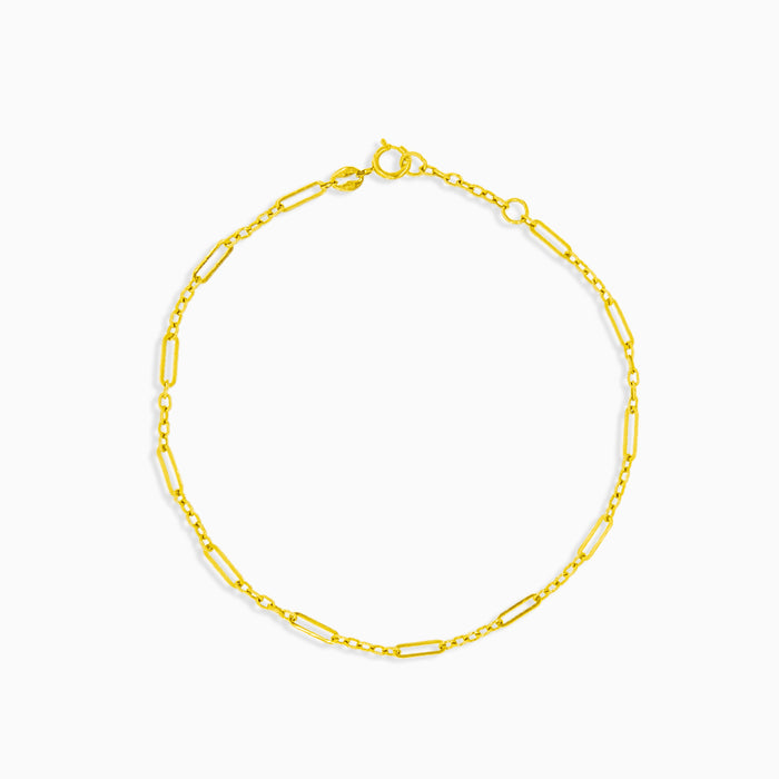 Delicate chain gold bracelet with gold articles