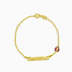 Gold bracelet with ladybug and central plate