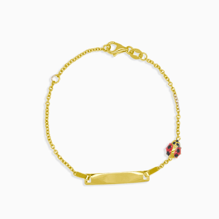 Gold-Armband mit Marienkäfer und zentralem Plättchen