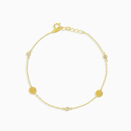 Gold bracelet with zircons and rounds