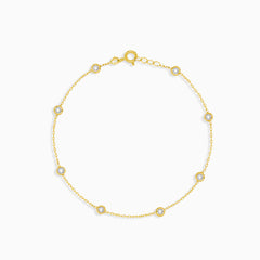 Gold cubic zirconia bracelet