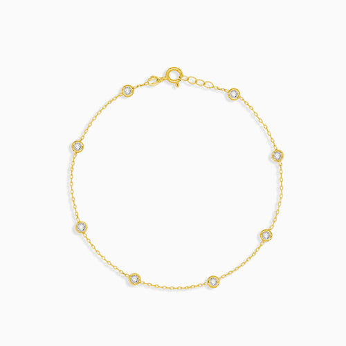 Gold cubic zirconia bracelet