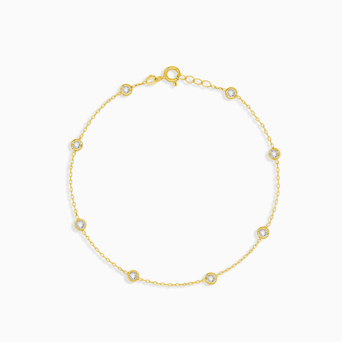 Pulsera de oro con circonita cúbica