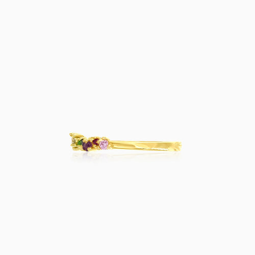 Yellow gold multigem elegance ring