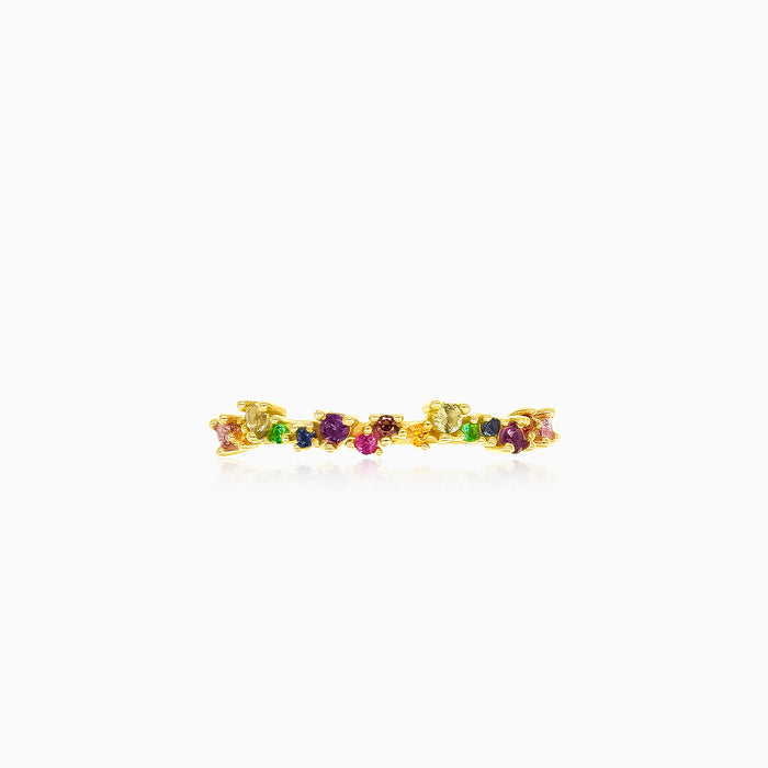 Gelbgold-Mehrstein-Eleganzring