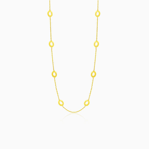 Designový zlatý náhrdelník s kroužky