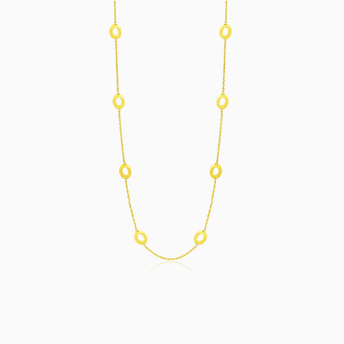 Designer gold necklace with rings