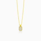 Luxury royal gold necklace soliter with cubic zirconia