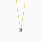 Gold necklace with rectangular zircon