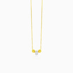 Minimalist gold necklace with 3 balls