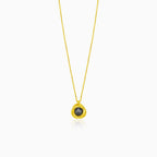 Gold necklace with black onyx