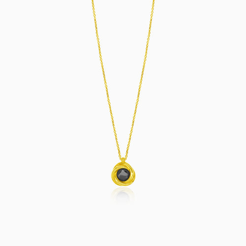 Zlatý náhrdelník s černým onyxem