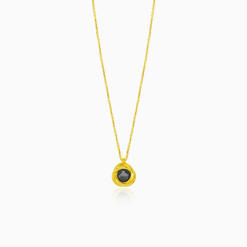 Gold necklace with black onyx