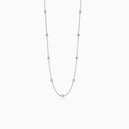 White gold necklace with balls